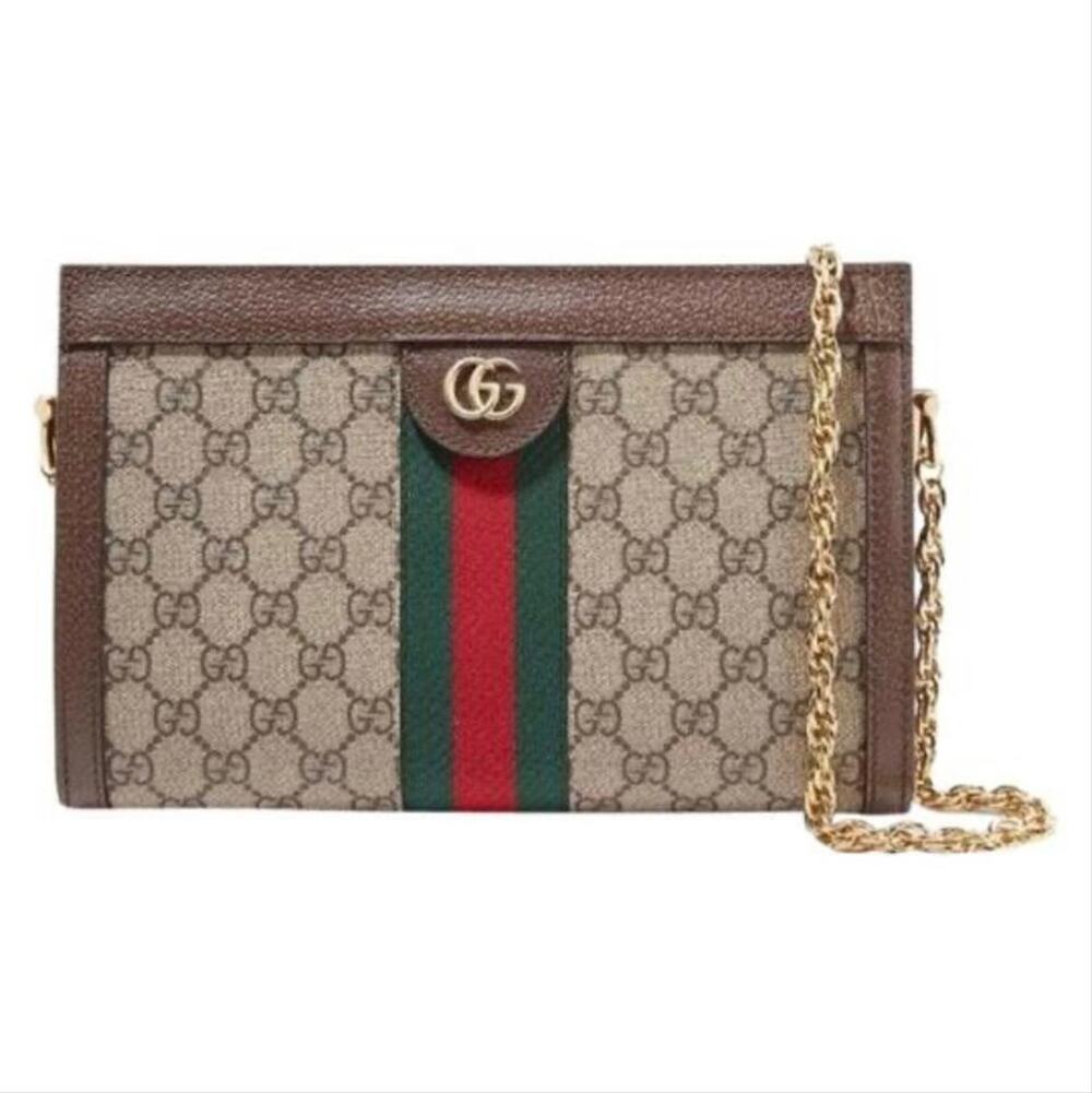 GUCCI Ophidia small GG logo supreme leather shoulder chain bag